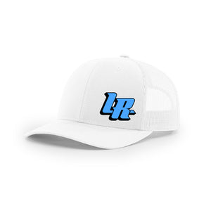Embroidered "LR" Bold Logo on White Trucker Hat