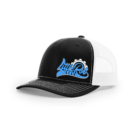 Embroidered "Little Rob Gear" Logo on Black & White Trucker Hat